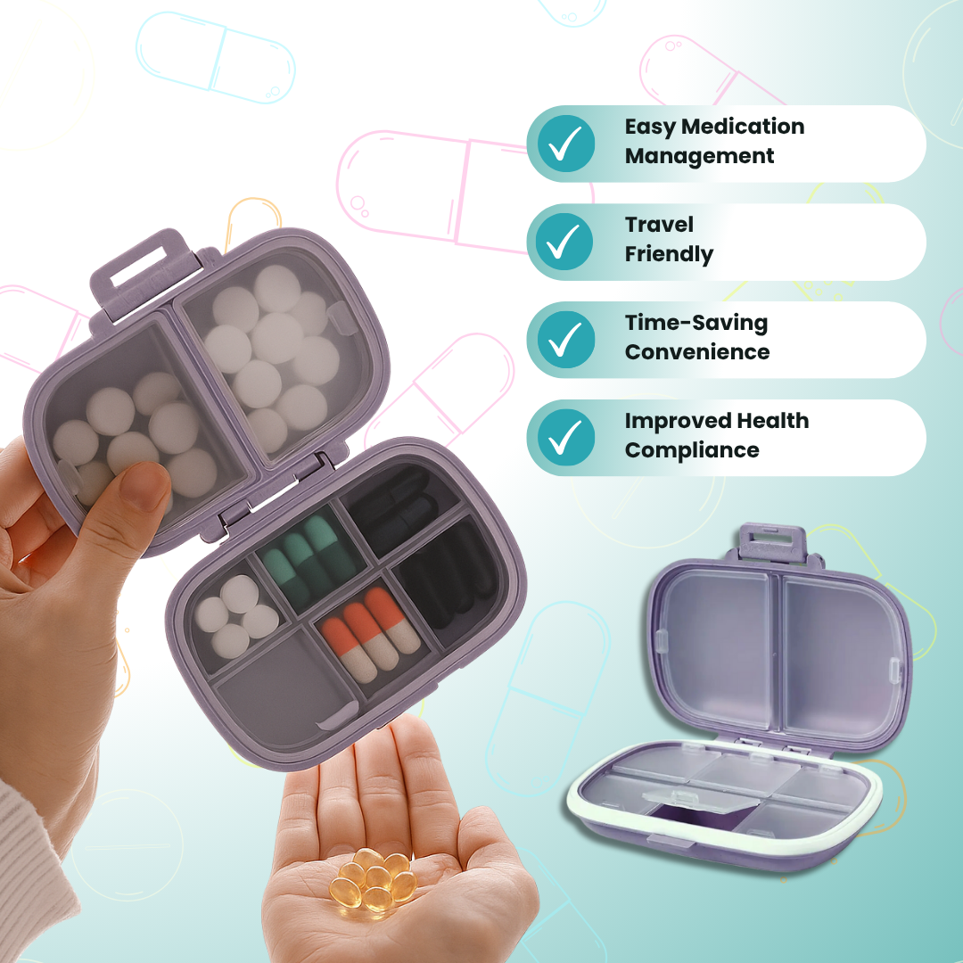 Portable Pill Organizer Box