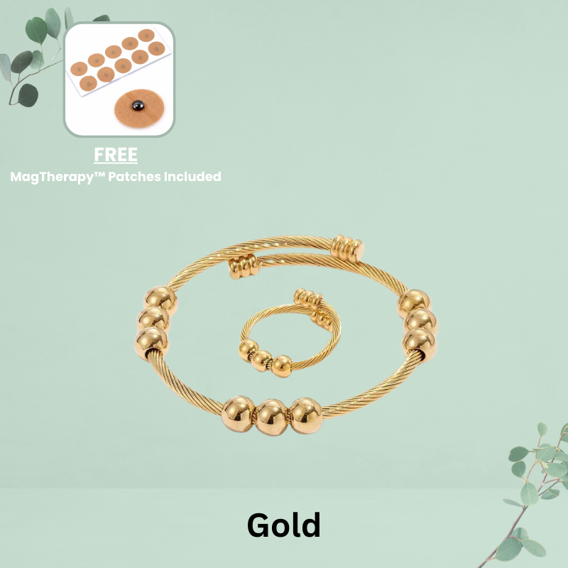 MagTherapy 925 Twist Ring and Bracelet Set