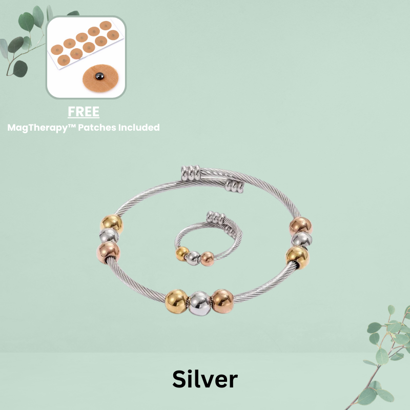 MagTherapy 925 Twist Ring and Bracelet Set