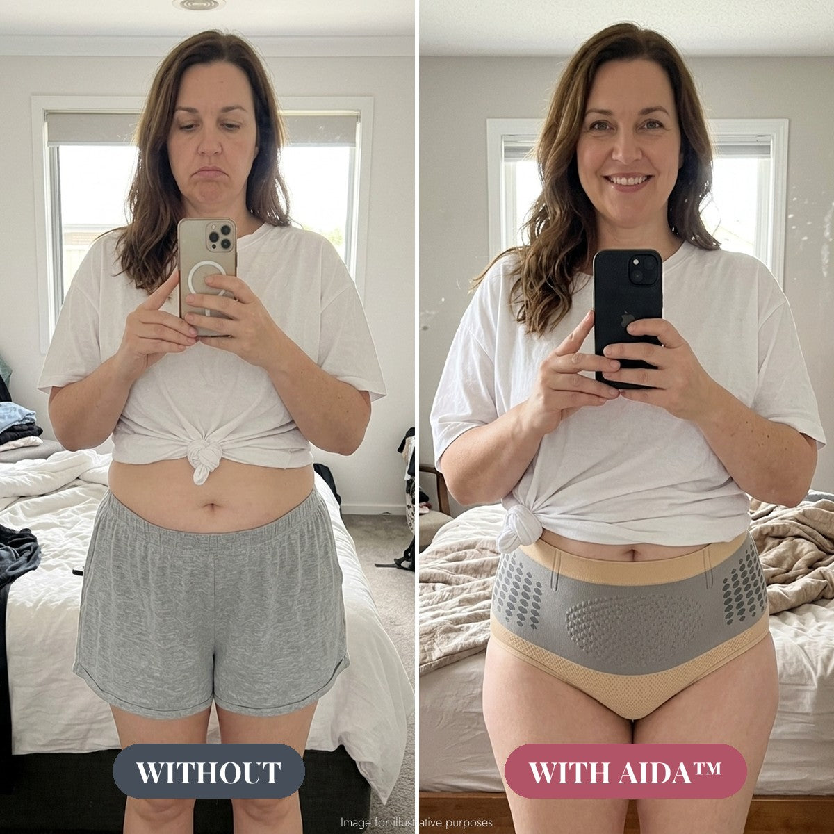 Aida Magnetic Therapy Shaper Briefs - Before and After