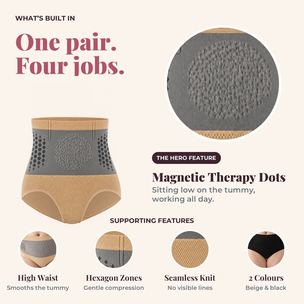 Aida Magnetic Therapy Shaper Briefs - One Pair Four Jobs