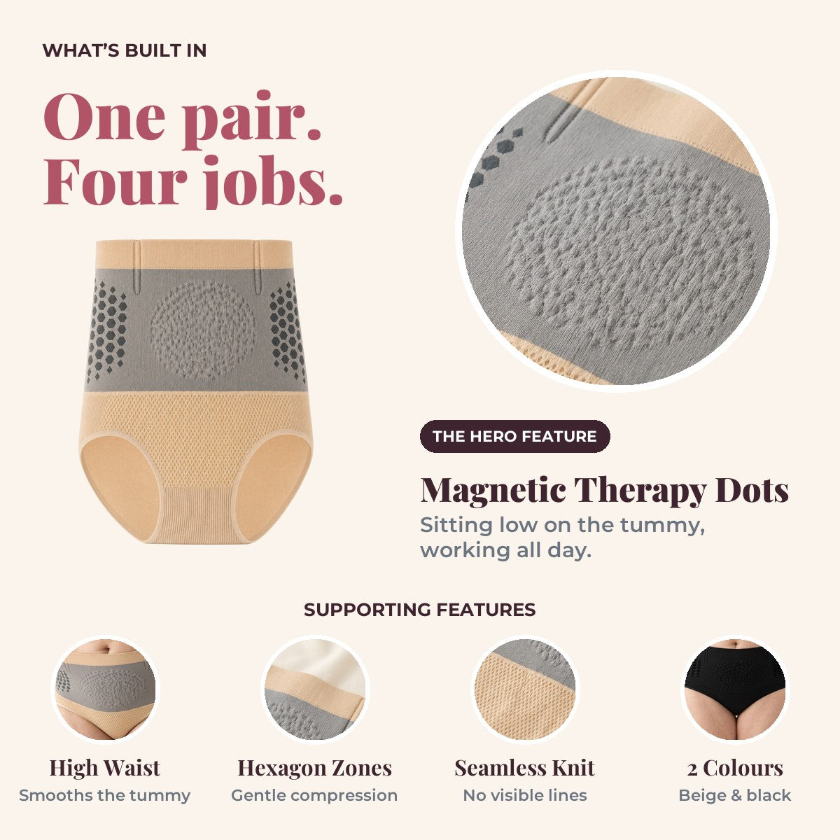 Aida Magnetic Therapy Shaper Briefs - One Pair Four Jobs