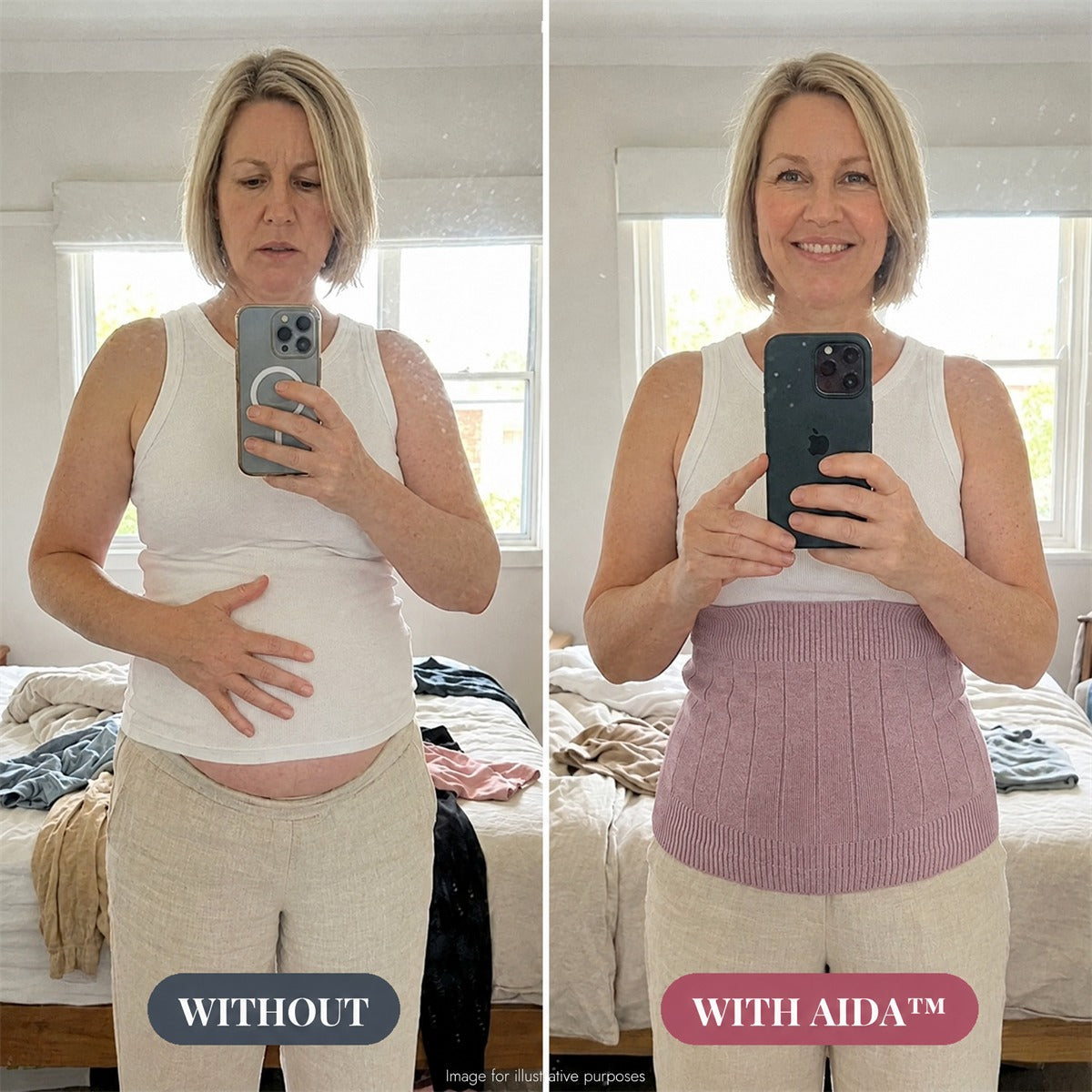 Aida Cashmere Core Wrap - Before and After