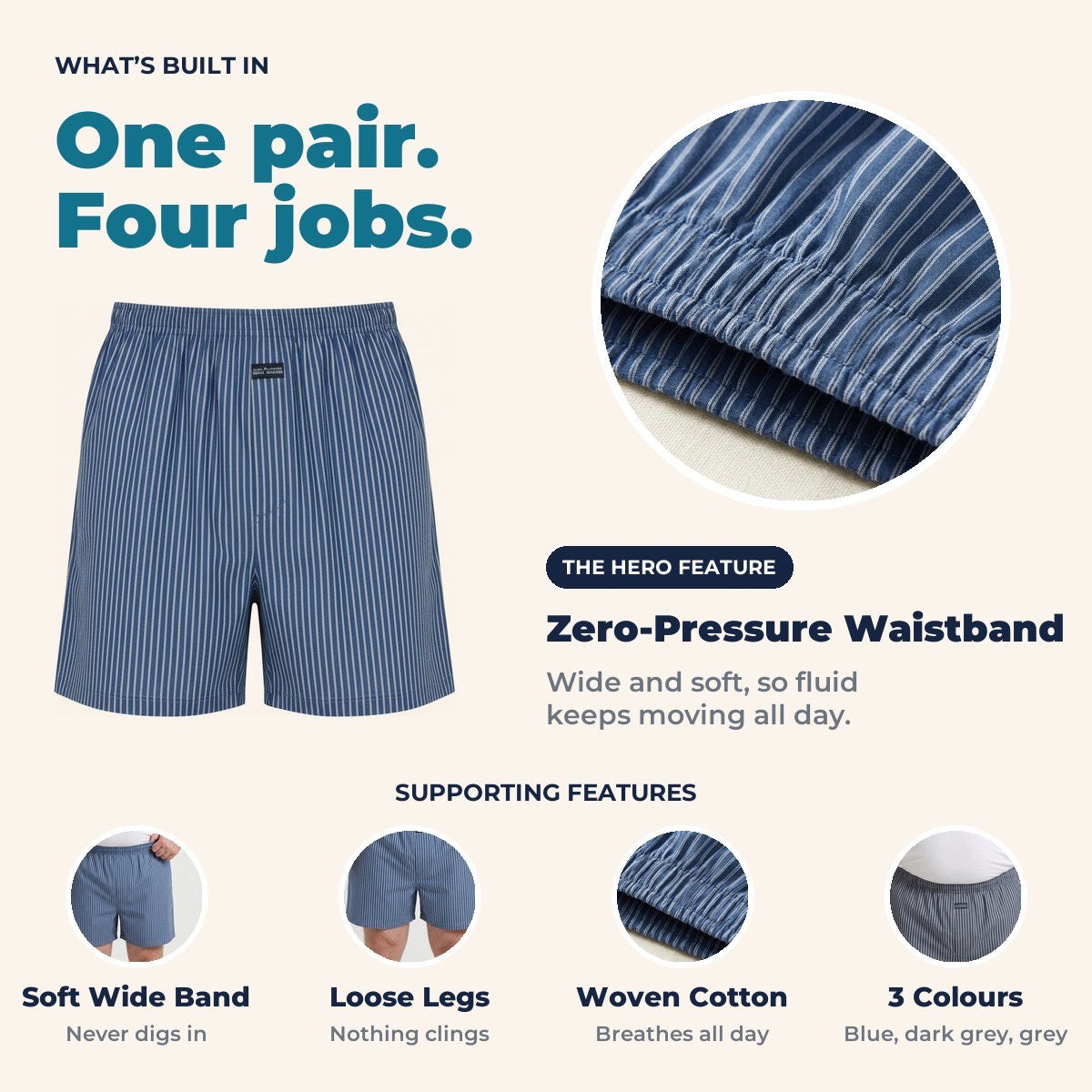 Aida Free Flow Boxers - One Pair Four Jobs