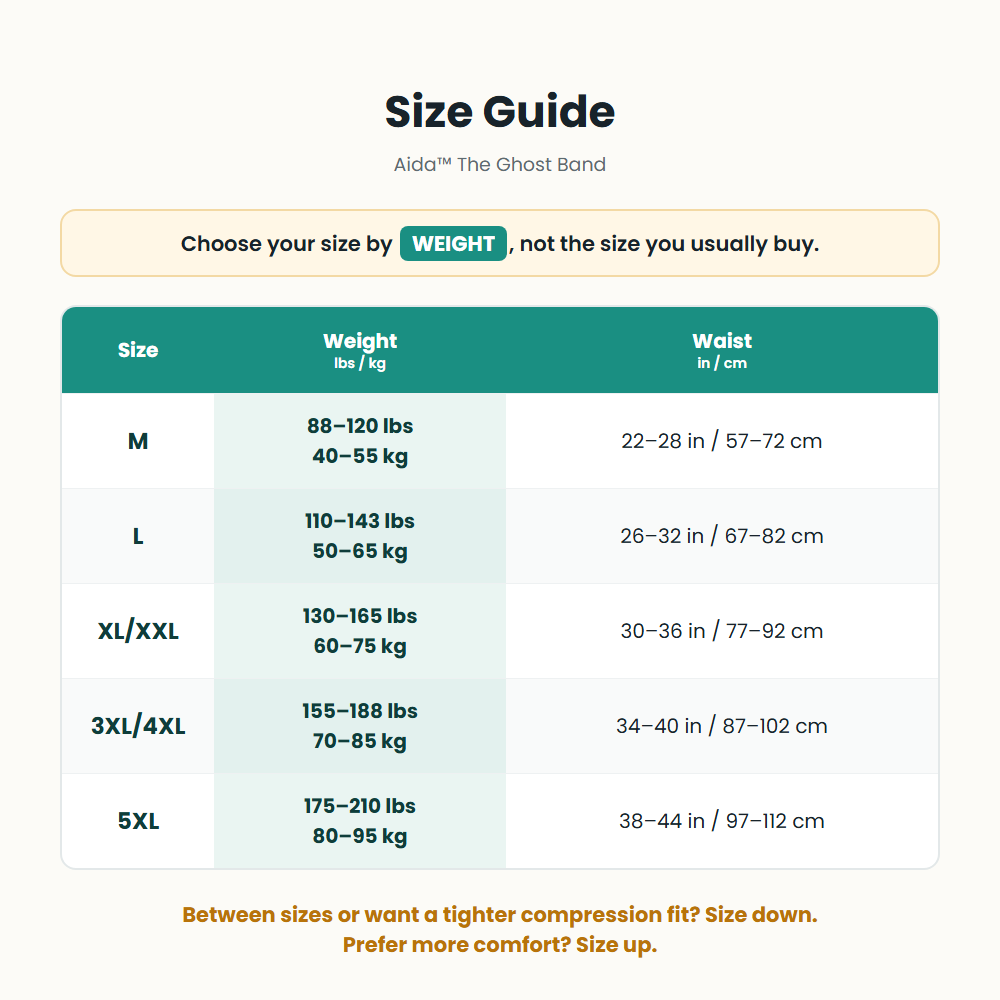 Aida The Ghost Band - Size Guide