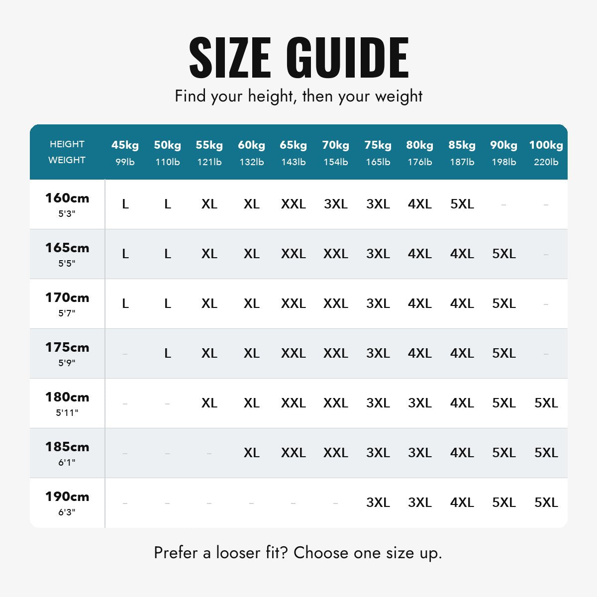 Aida Magnetic Therapy Boxers - Size guide
