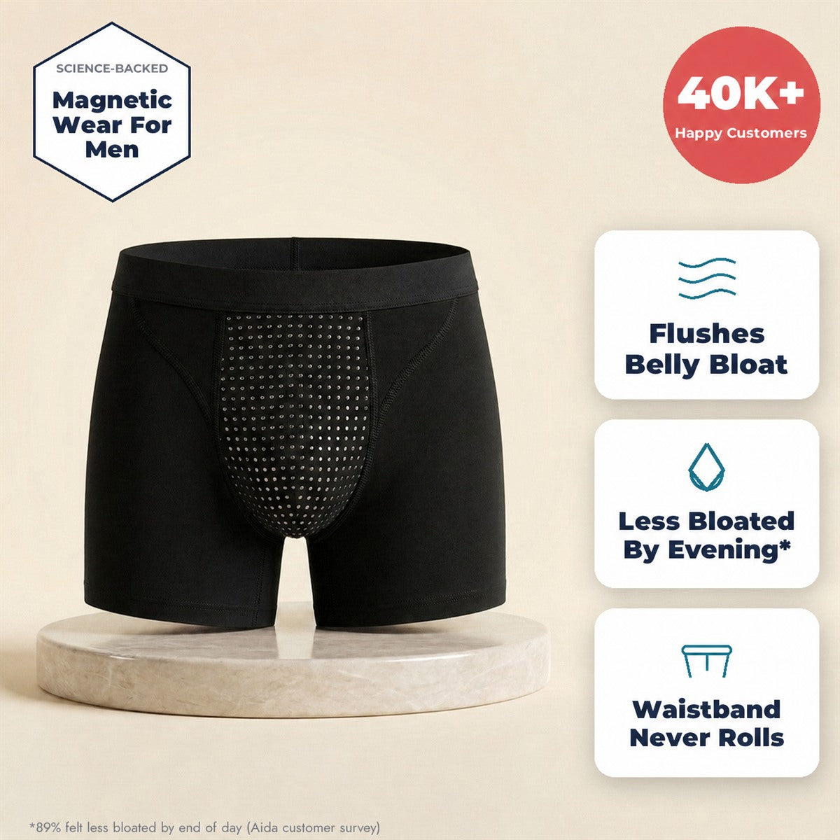 Aida Magnetic Therapy Boxers - Flushes belly bloat