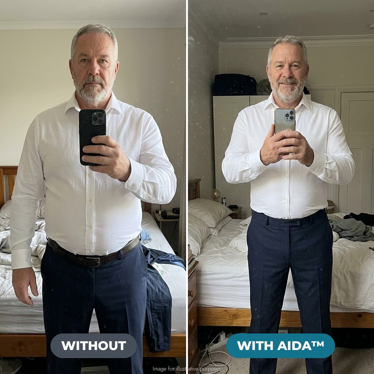 Aida The Man Suit - Before After