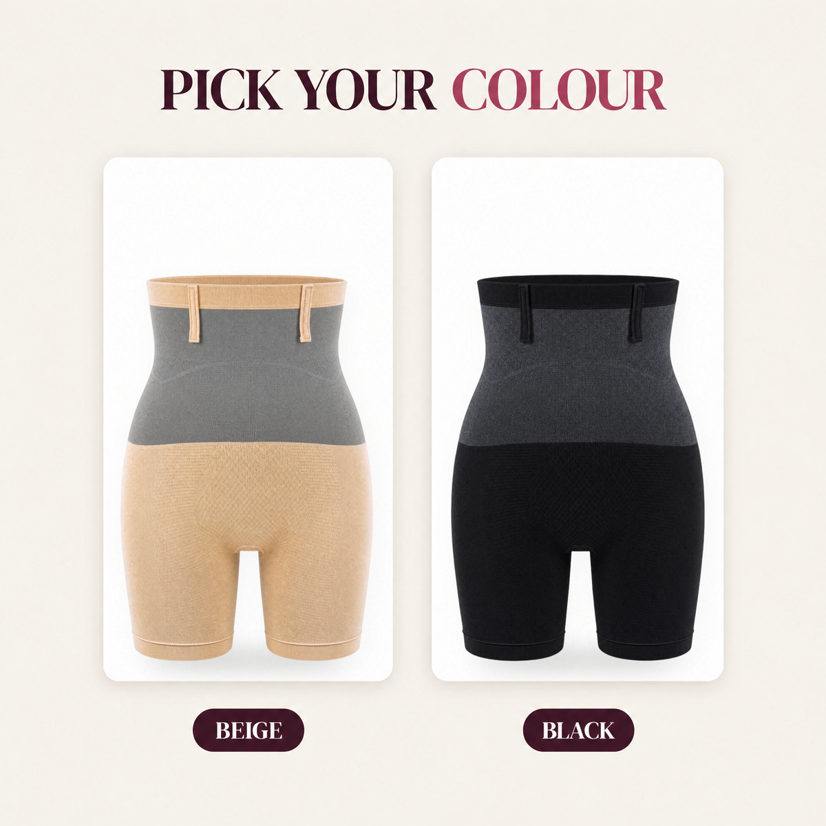 Pick your colour: beige or black