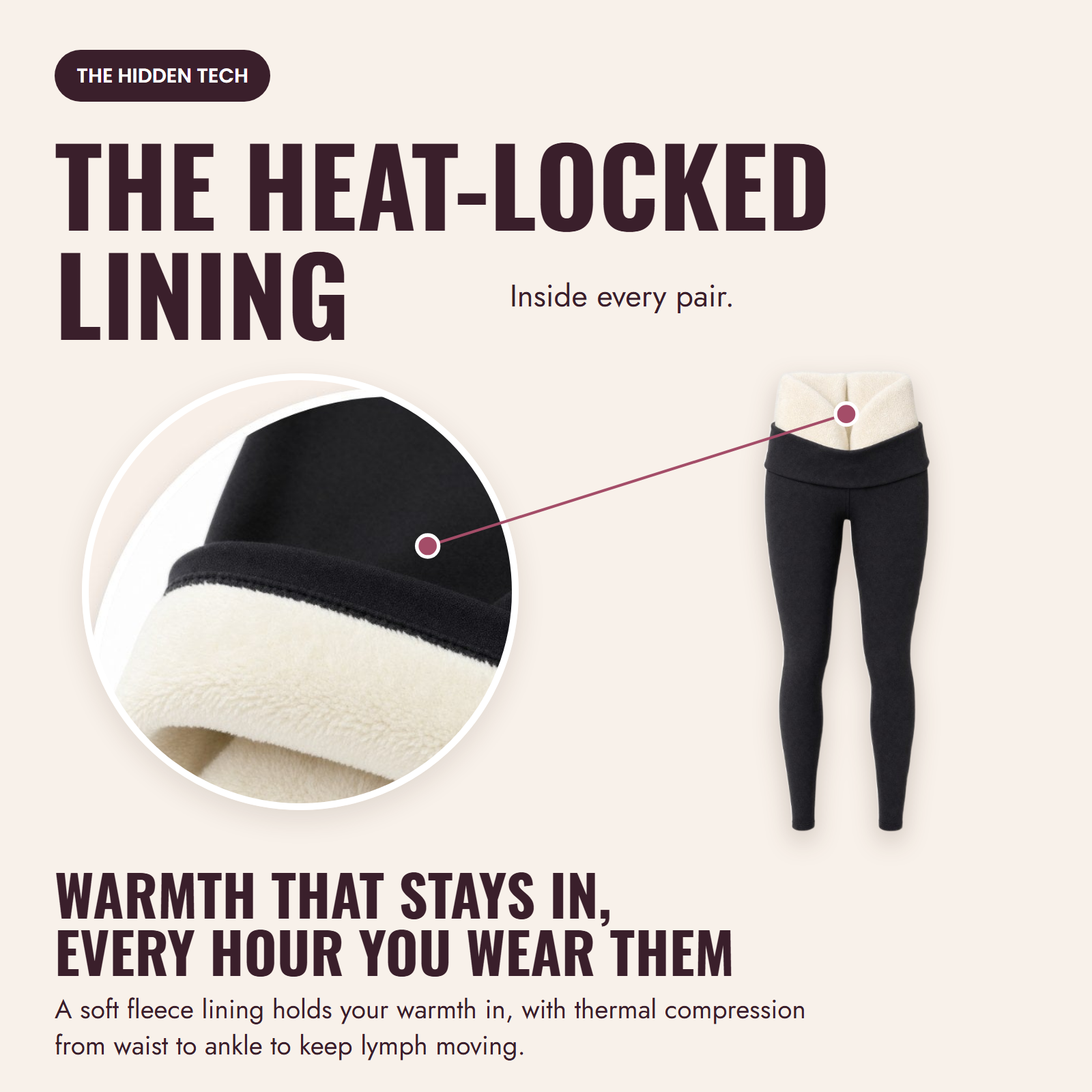 Aida Lymphatic Thermal Leggings - The Heat-Locked Lining