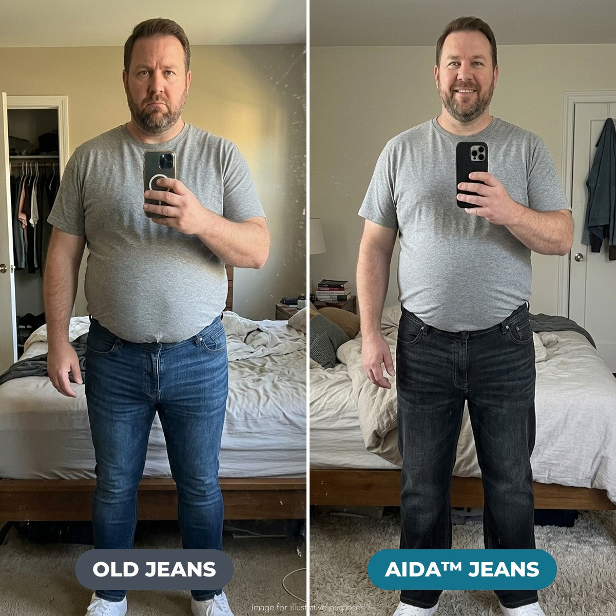 Old jeans vs Aida jeans