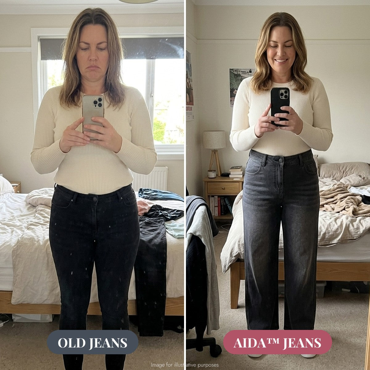 Aida Verona Column Jeans - Before After