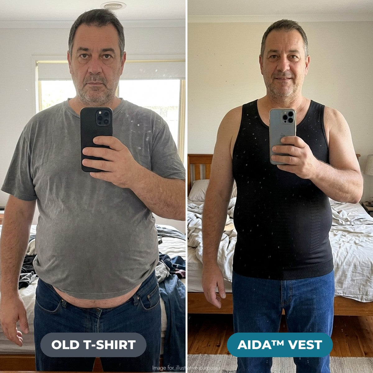 Aida Lymphatic Compression Vest - Before and After