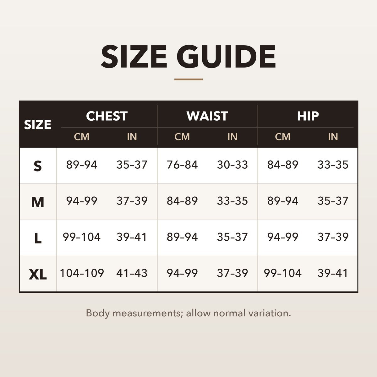 Aida The Man Suit - Size Guide