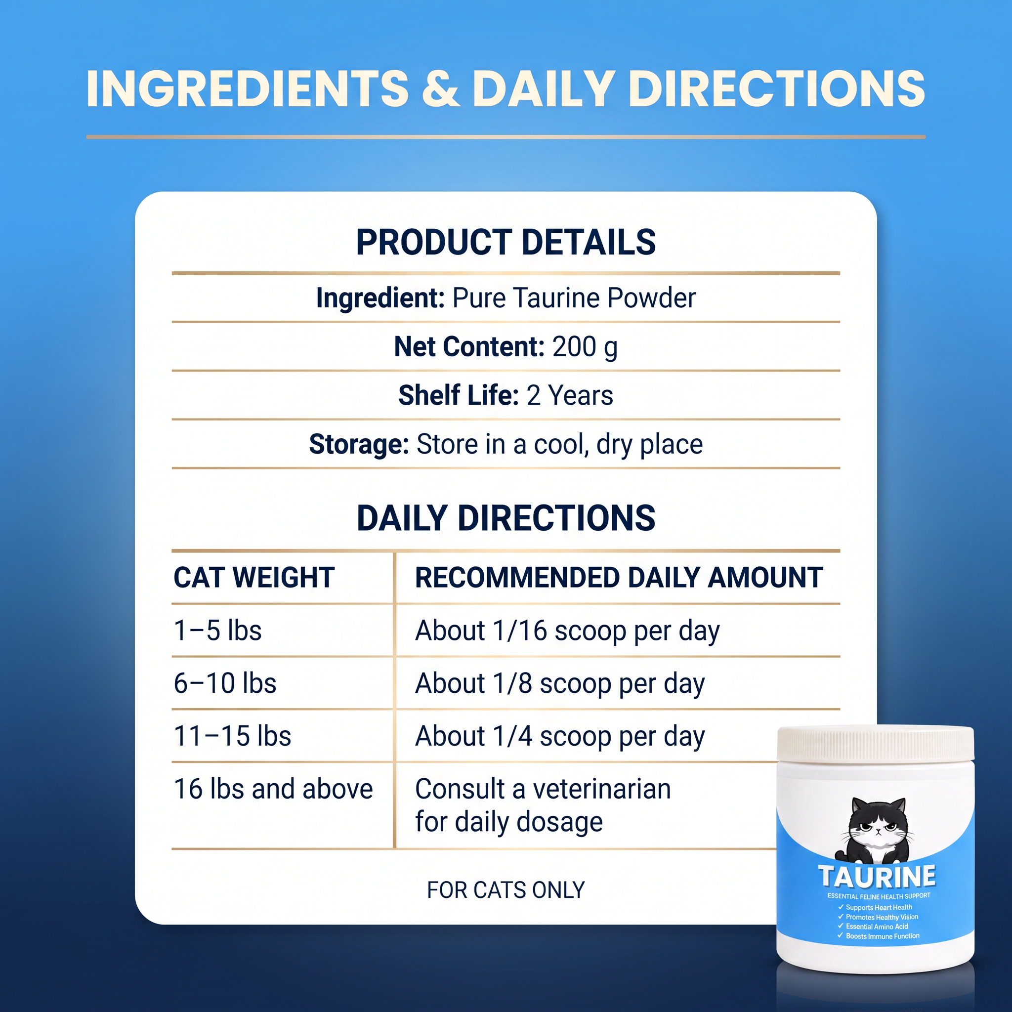 Aida™ - Feline Taurine Powder